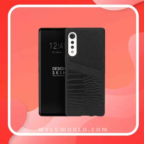 قیمت و خرید قاب چرم اصل Design Skin برای LG VELVET ساخت کره جنوبی - کروکو مشکی از فروشگاه رسمی الجی