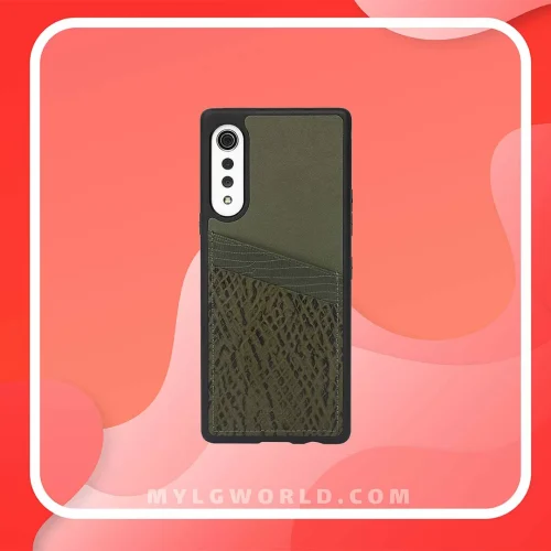 قیمت و خرید کاور چرم اصل Design Skin برای LG VELVET ساخت کره جنوبی - کروکودیلی زیتونی از فروشگاه رسمی الجی