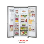 قیمت و خرید یخچال ساید بای ساید 30 فوت ال جی مدل J257 رنگ سیلور