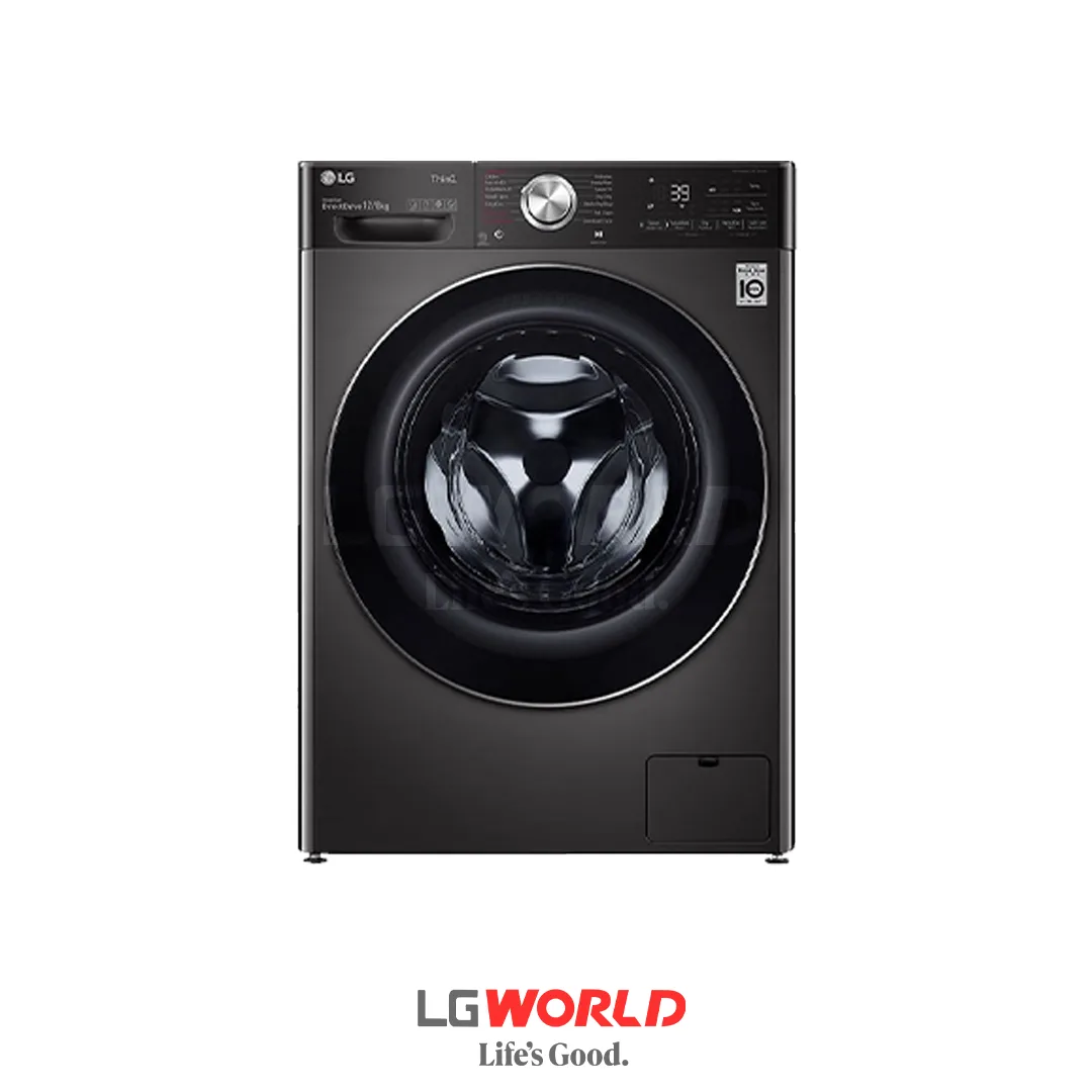 قیمت و خرید ماشین لباسشویی ال جی 12 کیلویی مدل LG V12 با خشک کن 100 درصد رنگ دودی