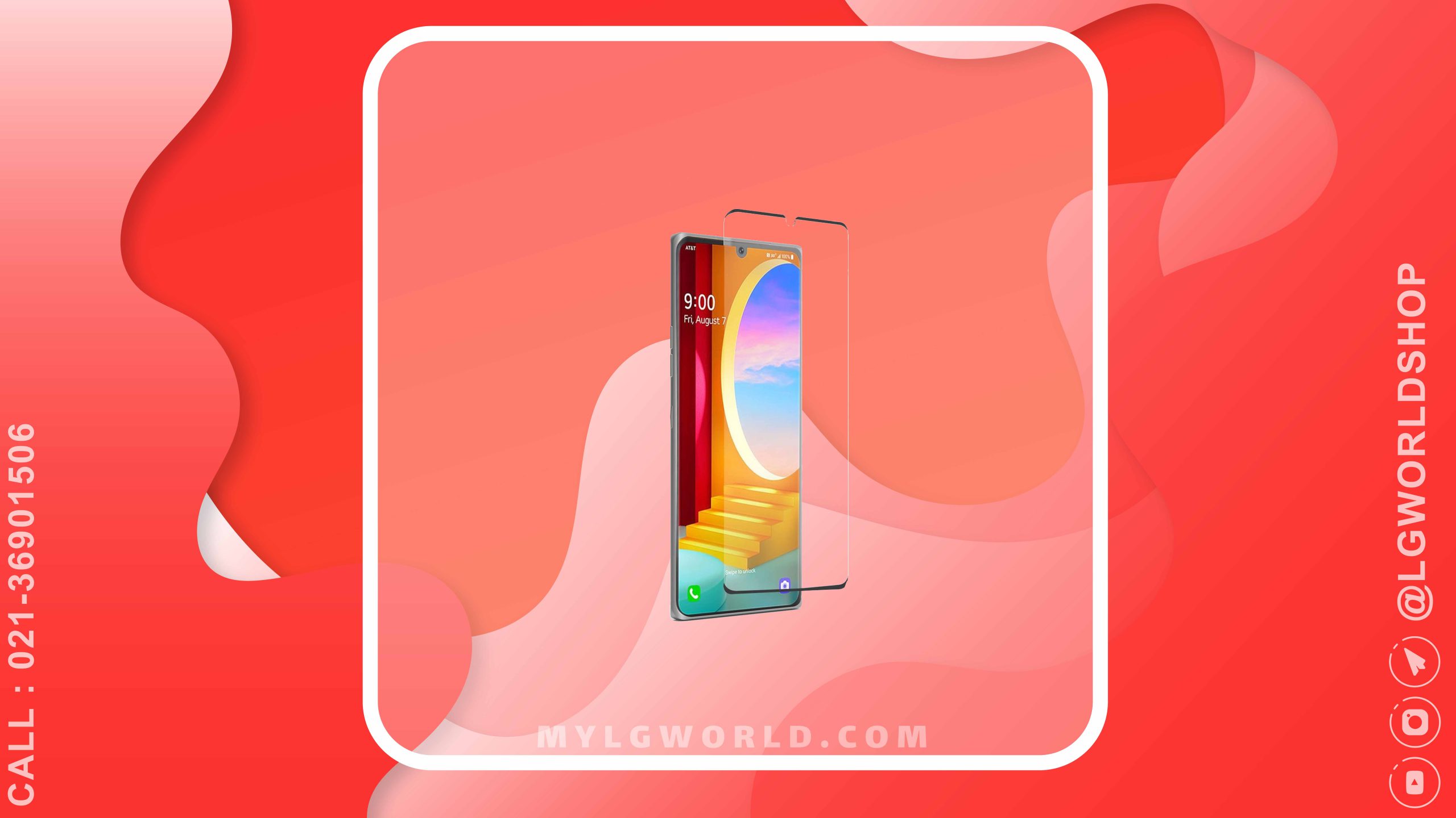 قیمت و خرید گلس شیشه ای فول ال جی مدل LG VELVET برند رد لیبل