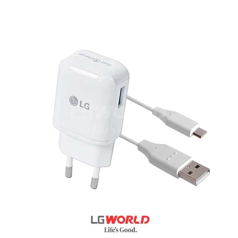 قیمت و خرید شارژر اورجینال سریع ال جی ( کابل type c + آداپتور fast )